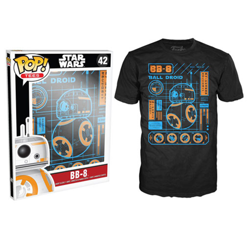 Funko Pop! Tees : Star Wars BB-8 Ball Droid Blue Print - S