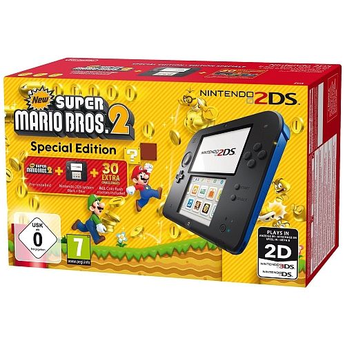 Nintendo 2DS Black & Blue + New Super Mario Bros. 2