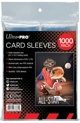 Ultra Pro - Pochettes transparentes pour cartes à collectionner de taille standard 63,5 x 88mm (Paquet de 1000 unités)