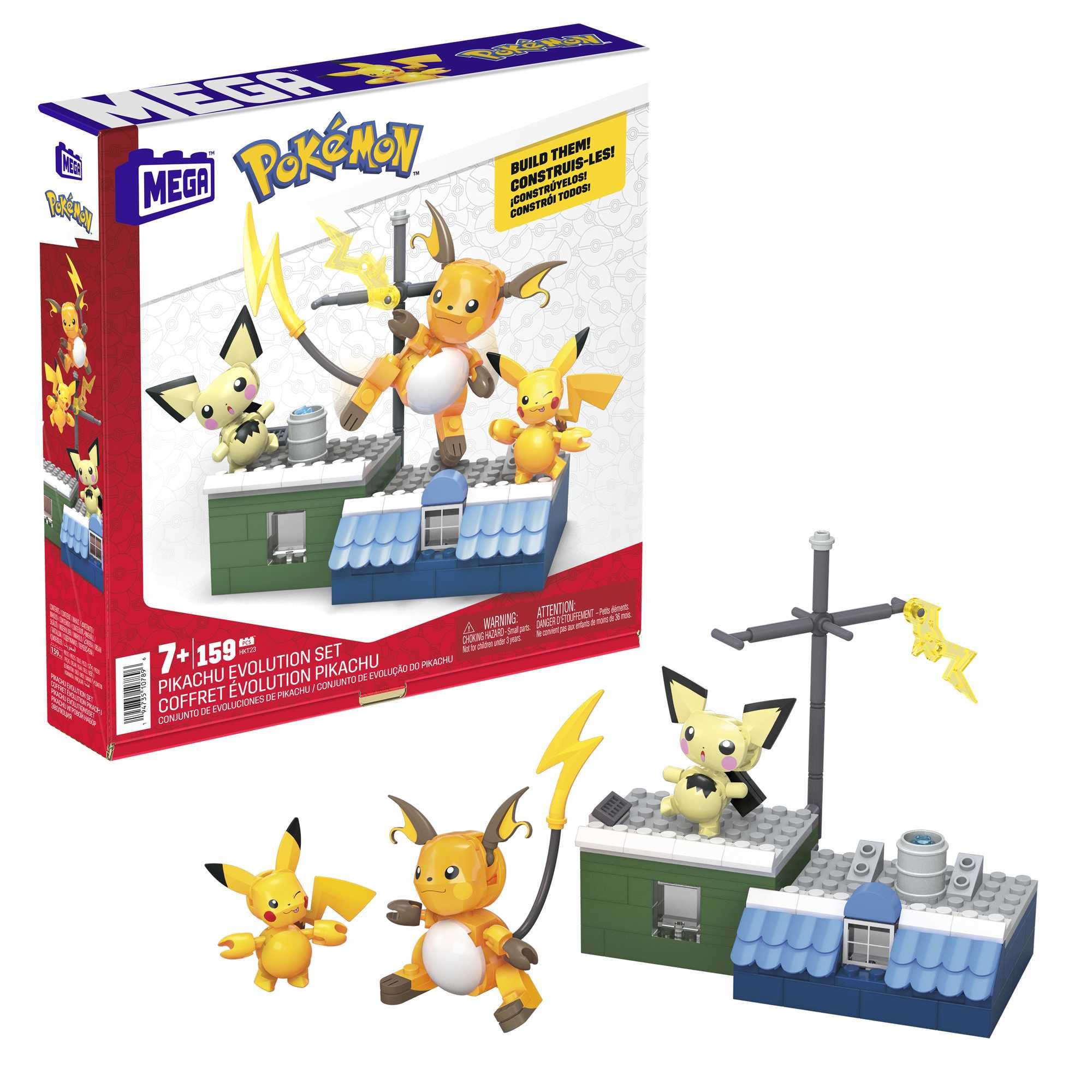Ensemble MEGA BLOKS Pokémon Pikachu Evolution - 160 Pièces