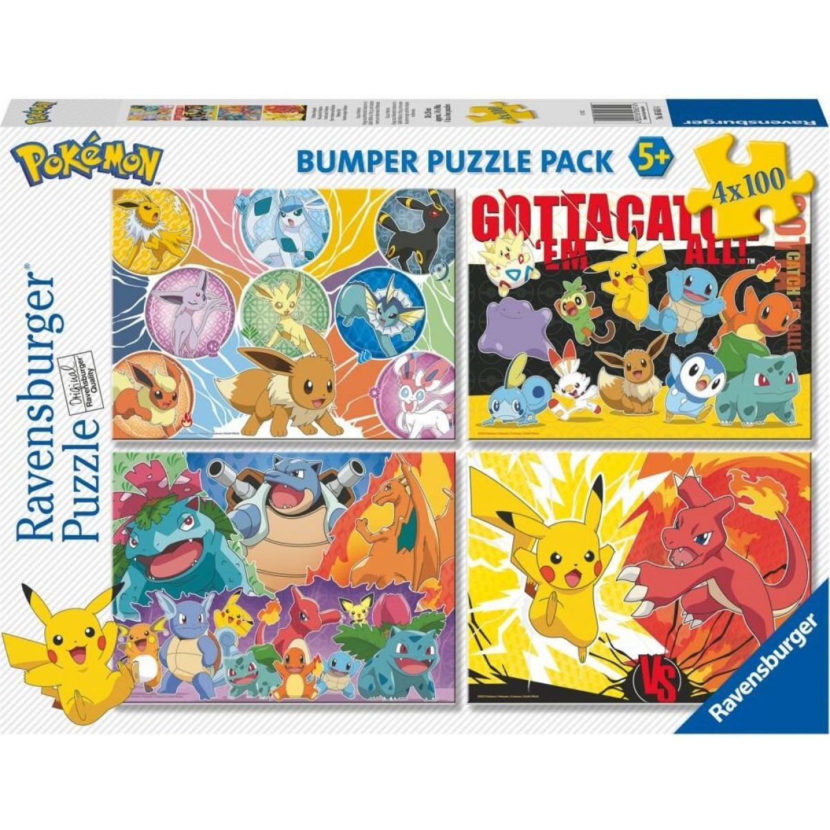 Ravensburger Pokémon Puzzels 4er-Pack Pokémon-Vrienden 4x100 Stukjes