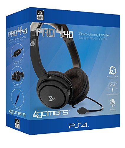 4Gamers - PRO 4-40 PS4 Licensed Wired Stereo Gaming Headset Blac