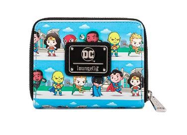 Loungefly: DC Comics Superheroes Chibi Lineup Zip Around Wallet