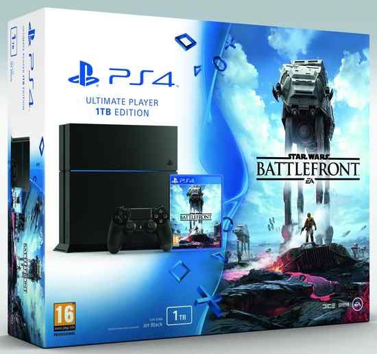 Playstation 4 1TB Black + Star Wars Battlefront