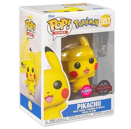 Funko Pop! Game - Pikachu Waving - (Flocked)