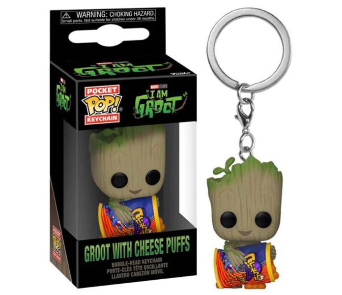 Funko Pop! Keychain: Marvel - I Am Groot, Groot with Cheese Puffs