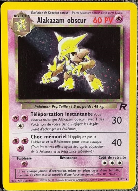 Alakazam Obscur 001 Wizards Team Rocket TR02