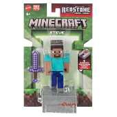 Figurine d'action Minecraft Steve & Ensemble d'accessoires, Jouet de collection à l'échelle 8 cm avec pièce de construction