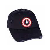 Marvel - Captain America Vintage Logo Grunge Cap Zwart