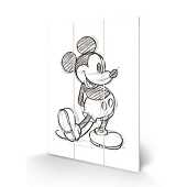 Mickey Mouse - Sketched Wood Print 20 X 29.5 cm