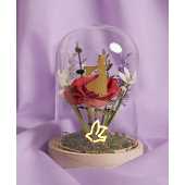 Princesse Pastel Florals dans une Cloche avec Lumière Néon - Blanche-Neige