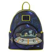Loungefly Cartoon Network: Rick and Morty - Space Cruiser - Mini Sac à Dos avec Charm de Fermeture Éclair - Phosphorescent - Sacs Collectibles