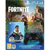 Dualshock 4 Wireless Controller Black V2 + Fortnite Voucher